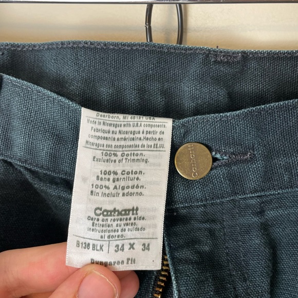 Vintage Carhartt Black Double Knees Workwear Pants - Picture 2 of 5